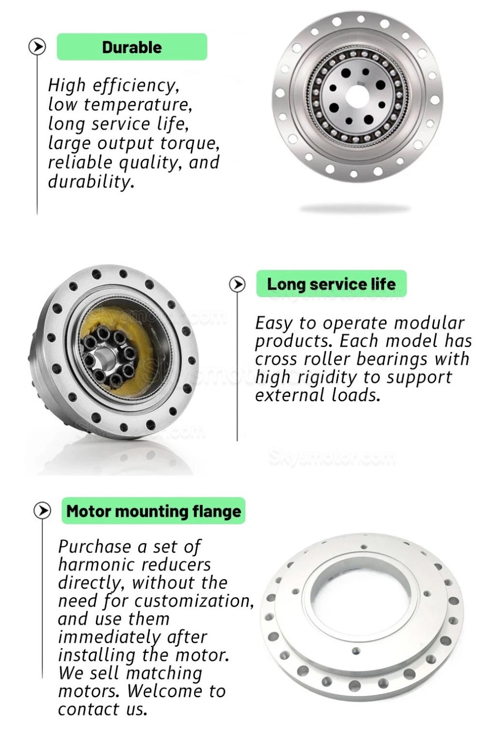 CSF シリーズ ハーモニック減速機 (波動歯車減速機) ギア比 50:1/80:1/100:1/120:1 ステッピング/サーボモーター用